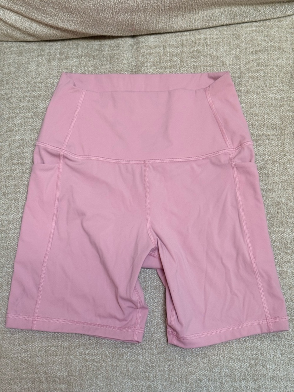 CRZ Yoga Pink Biker Shorts XS High Waisted Pocket Athletic - Picture 3 of 7